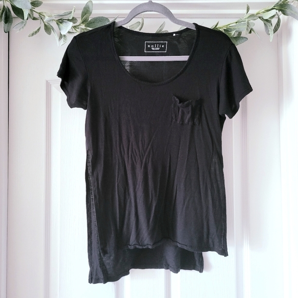 Nollie PacSun Split Side T-shirt Top Scoop Black XS - Picture 1 of 7